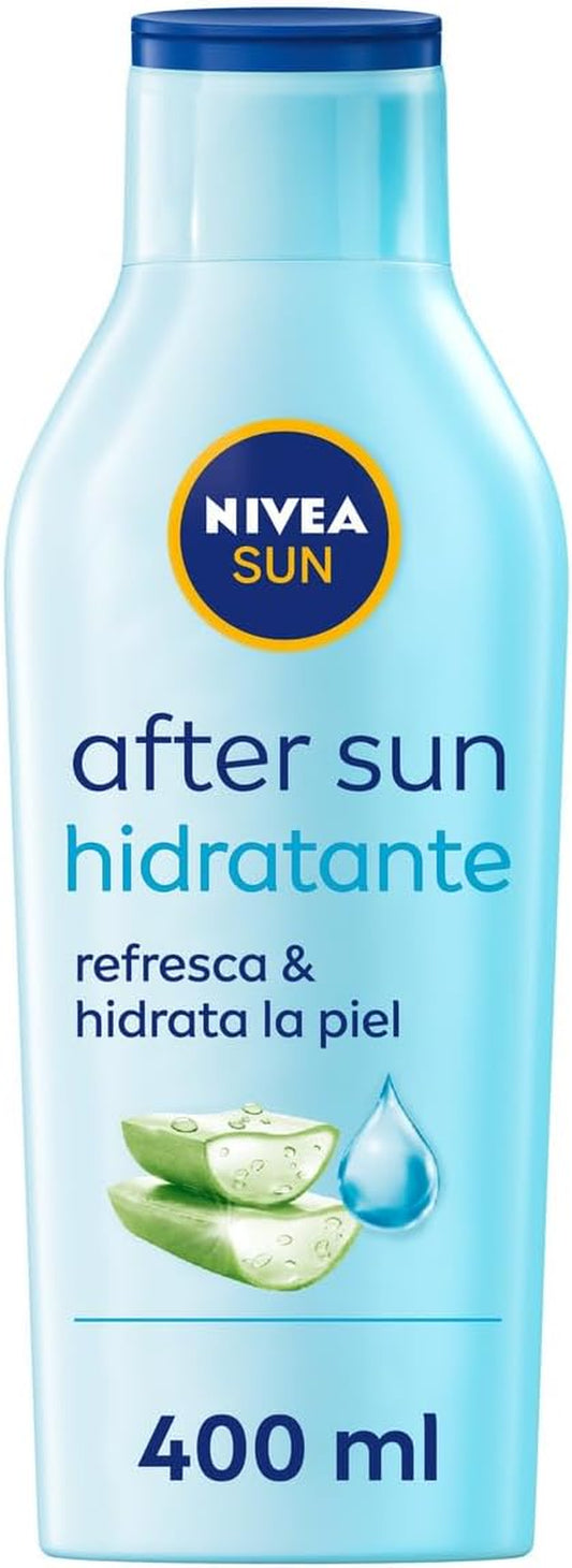 NIVEA SUN after Sun Loción Hidratante (1 X 400 Ml), Loción Calmante Para El Cuidado De La Piel Tras La Exposición Al Sol, Cuidado Solar Con Aloe Vera