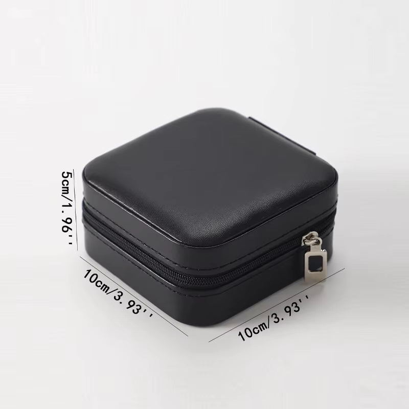 Portable Mini Jewelry Storage Box Travel Organizer Jewelry Case Leather Storage Earrings Necklace Ring Jewelry Organizer Display