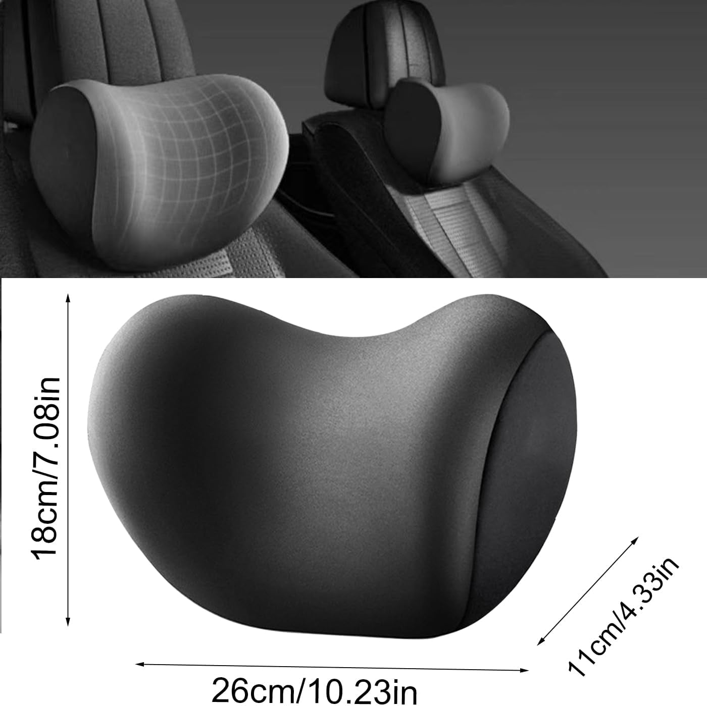 Almohada Cervical Coche, Almohada Cervical Para Coche Para Conducir, Almohada Para El Cuello Del Coche, Correas Ajustables Para El Reposacabezas Del Asiento Del Coche