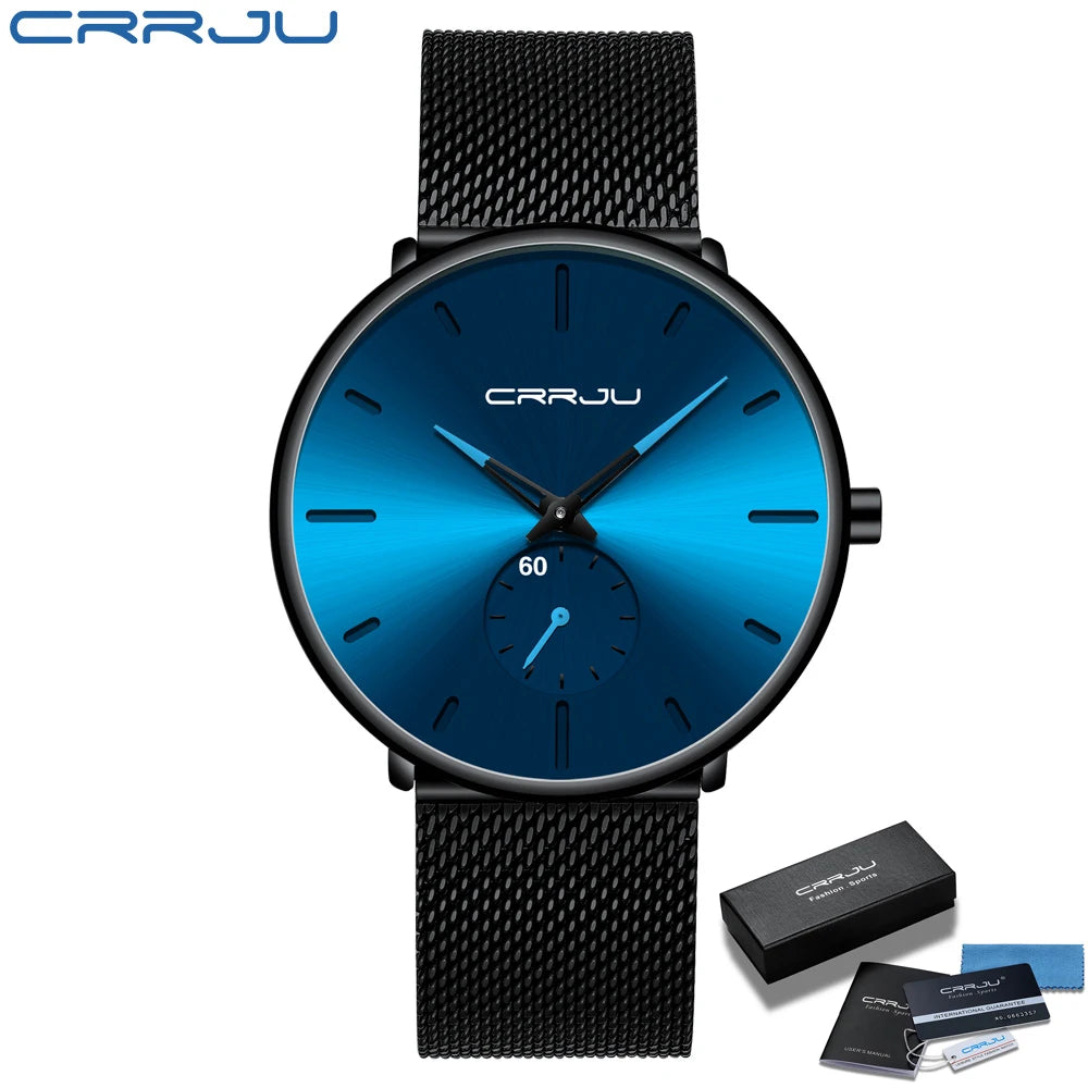 Fashion Mens Watches Top Brand Luxury Quartz Watch Men Casual Slim Mesh Steel Waterproof Sport Watch Relogio Masculino