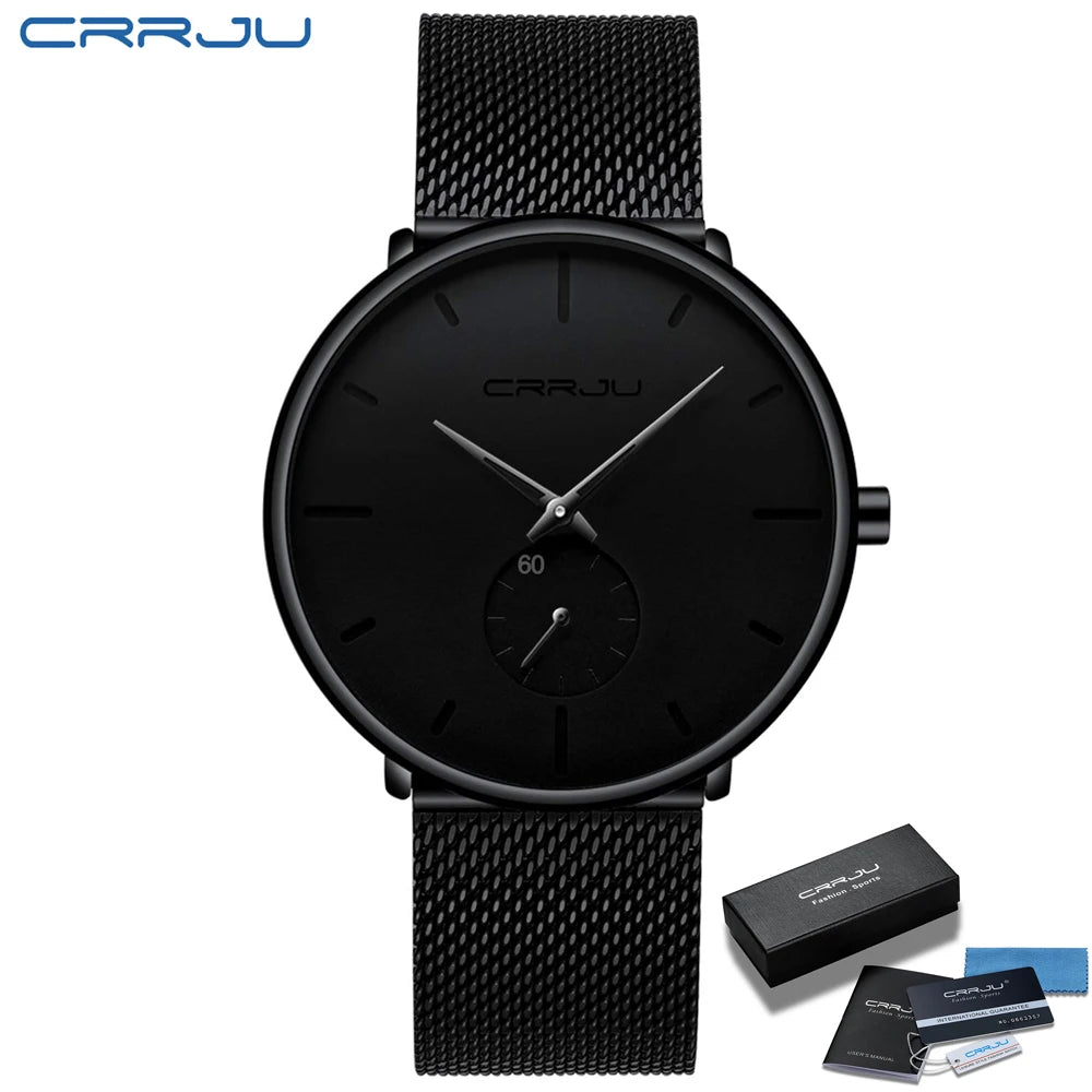 Fashion Mens Watches Top Brand Luxury Quartz Watch Men Casual Slim Mesh Steel Waterproof Sport Watch Relogio Masculino