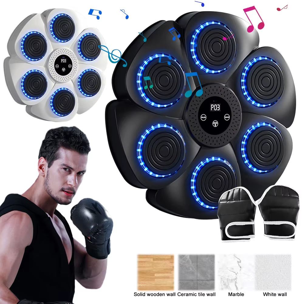 Music Boxing Machine Boxing Reaction Wall Target Wall Mounted Boxing Training Punching Equipment Type C Charging for Kids Adults