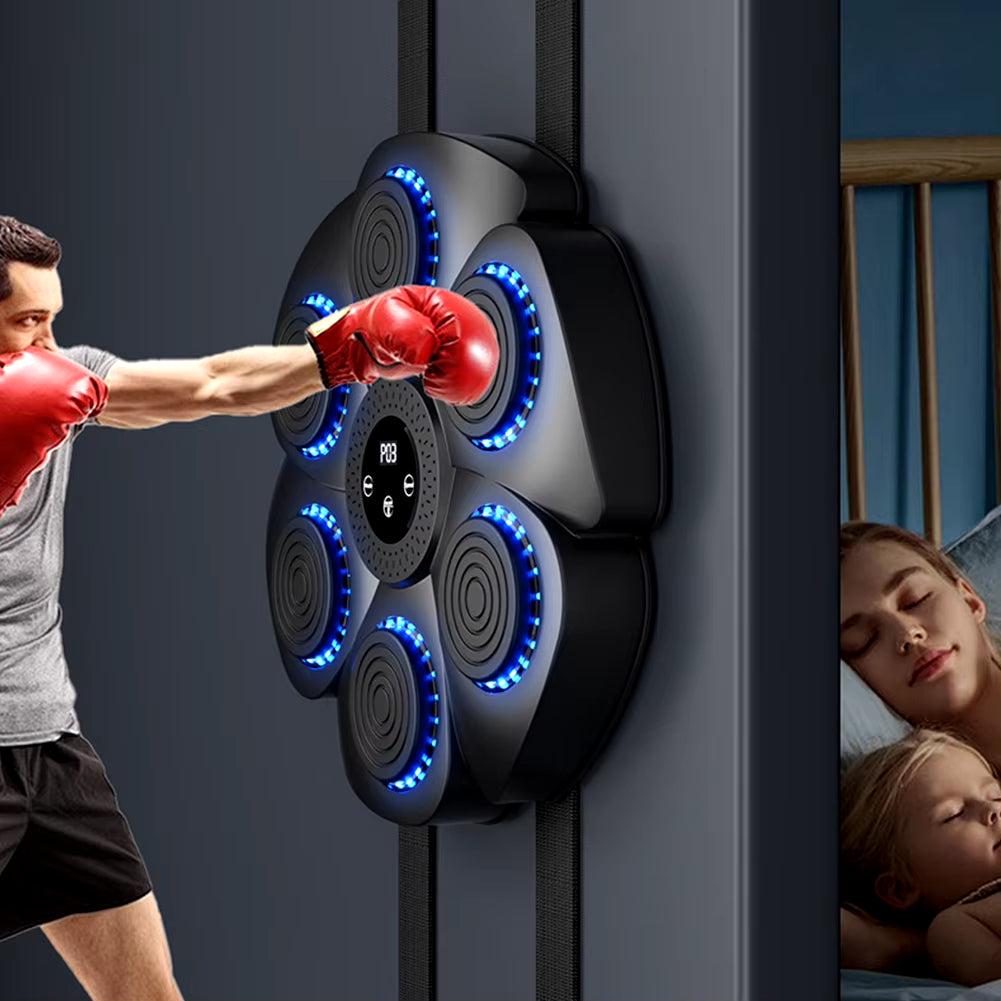 Music Boxing Machine Boxing Reaction Wall Target Wall Mounted Boxing Training Punching Equipment Type C Charging for Kids Adults