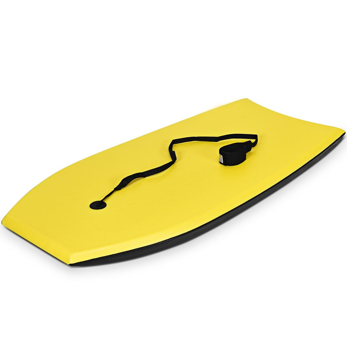 Bodyboard Tabla De Surf Con Núcleo En EPS Superficie XPE Base En HDPE Ligero Con Correa Para Deportes Acuáticos Amarillo 104 X 51 Cm