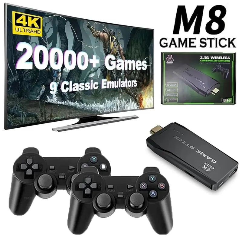 Video Game Console Built-In 20000 Games Wireless Controller TV Game Stick 4K HD Retro Mini Handheld Game Player