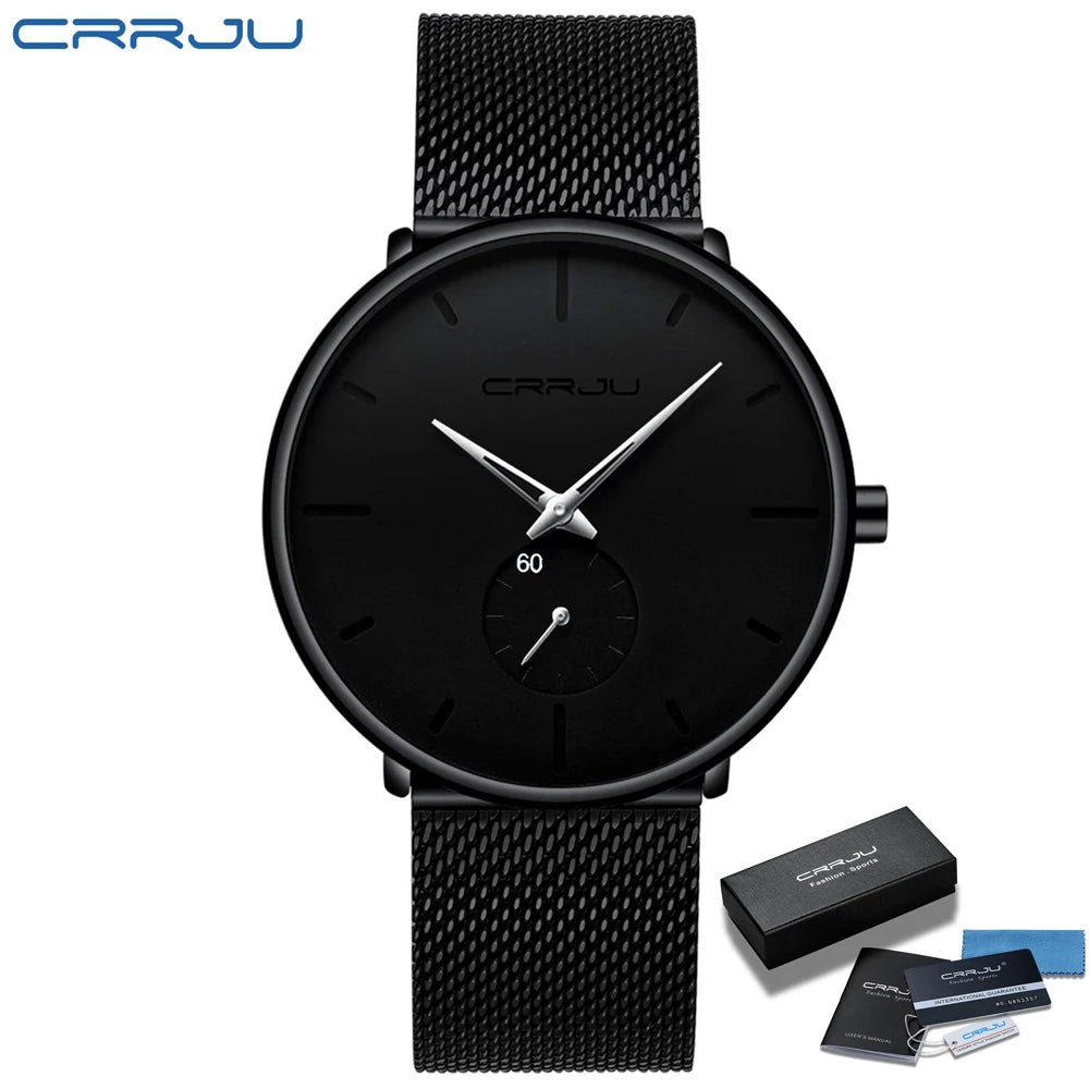 Fashion Mens Watches Top Brand Luxury Quartz Watch Men Casual Slim Mesh Steel Waterproof Sport Watch Relogio Masculino