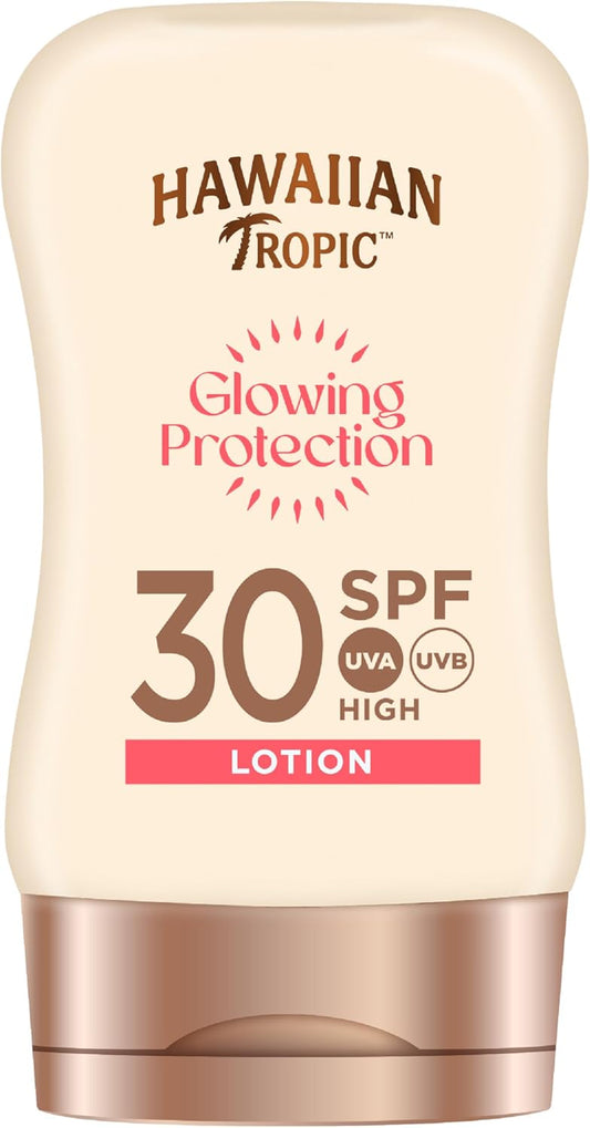 Hawaiian Tropic Satin Protection MINI Ultra Radiance - Loción Solar De Protección Alta SPF 30 , Protege Y Suaviza La Piel , Fragancia Frutas Tropicales , Formato Viaje 100 Ml