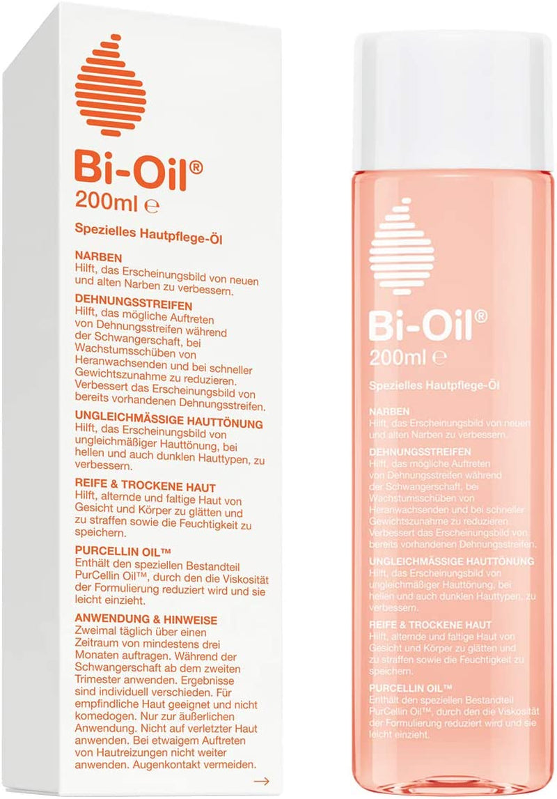 Bi-Oil® Con Vitamina A, Aceite Especial Para El Cuidado De La Piel Ayuda a Aliviar Las Estrías Y Cicatrices Ayuda Con La Piel Seca Y Con El Tono Desigual De La Piel, 200 Ml