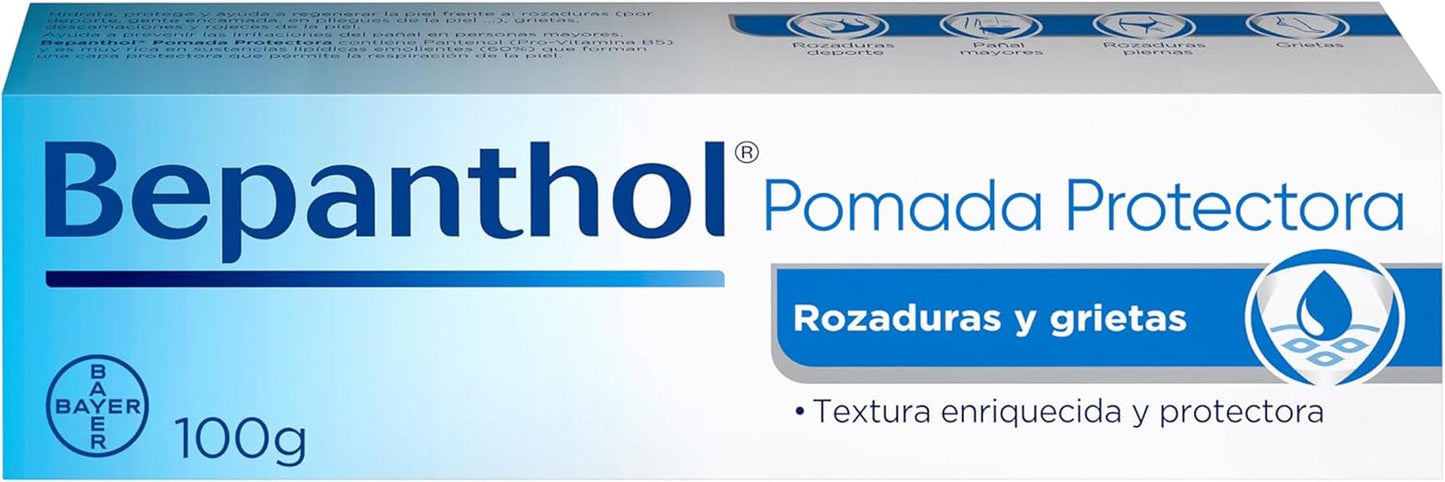 Bepanthol Pomada Protectora Hidratante, Protege Y Regenera La Piel Seca, Irritada O Sensibilizada Por Factores Externos, 100 G