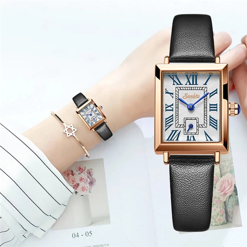 LIGE Brand  Women Watch Waterproof Roman Numeral Fashion Retro Classic Small Gold Ladies Watch Quartz Watches Montre Femme