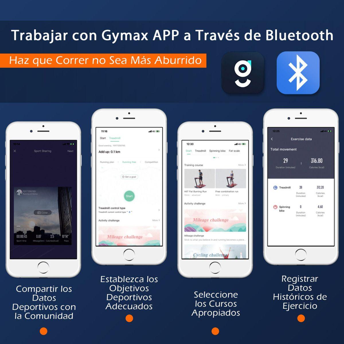 Cinta De Correr Plegable 2 En 1 De Sobremesa Con App Y Mando a Distancia Compacta Para Hogar Oficina Gimnasio Blanco