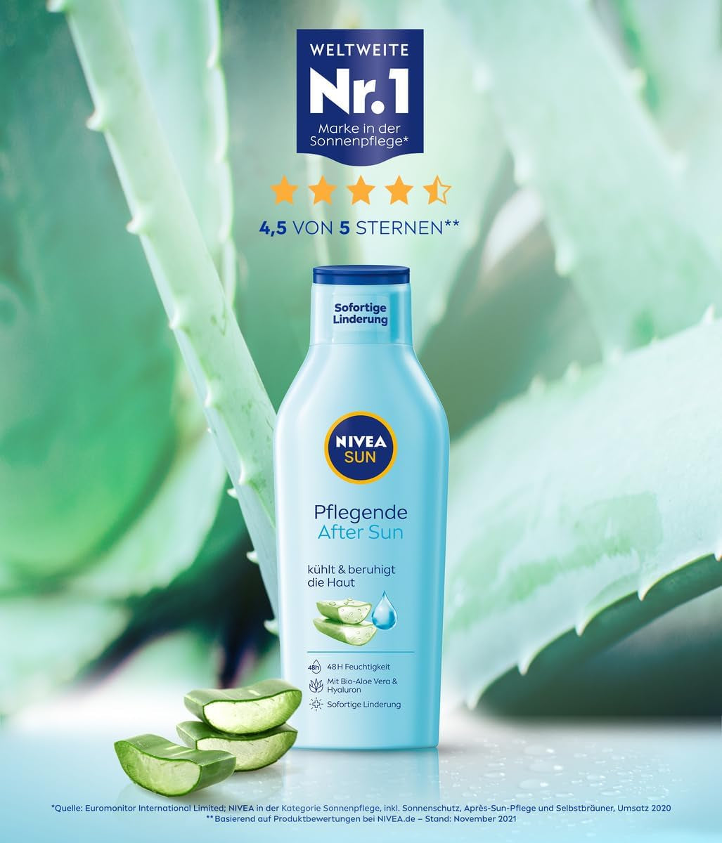 Pflegende after Sun Lotion - Loción Para El Cuidado De La Piel Después Del Sol (400 Ml) Con Efecto Calmante, Con Aloe Vera Orgánico Y Ácido Hialurónico Para Una Hidratación De 48 Horas