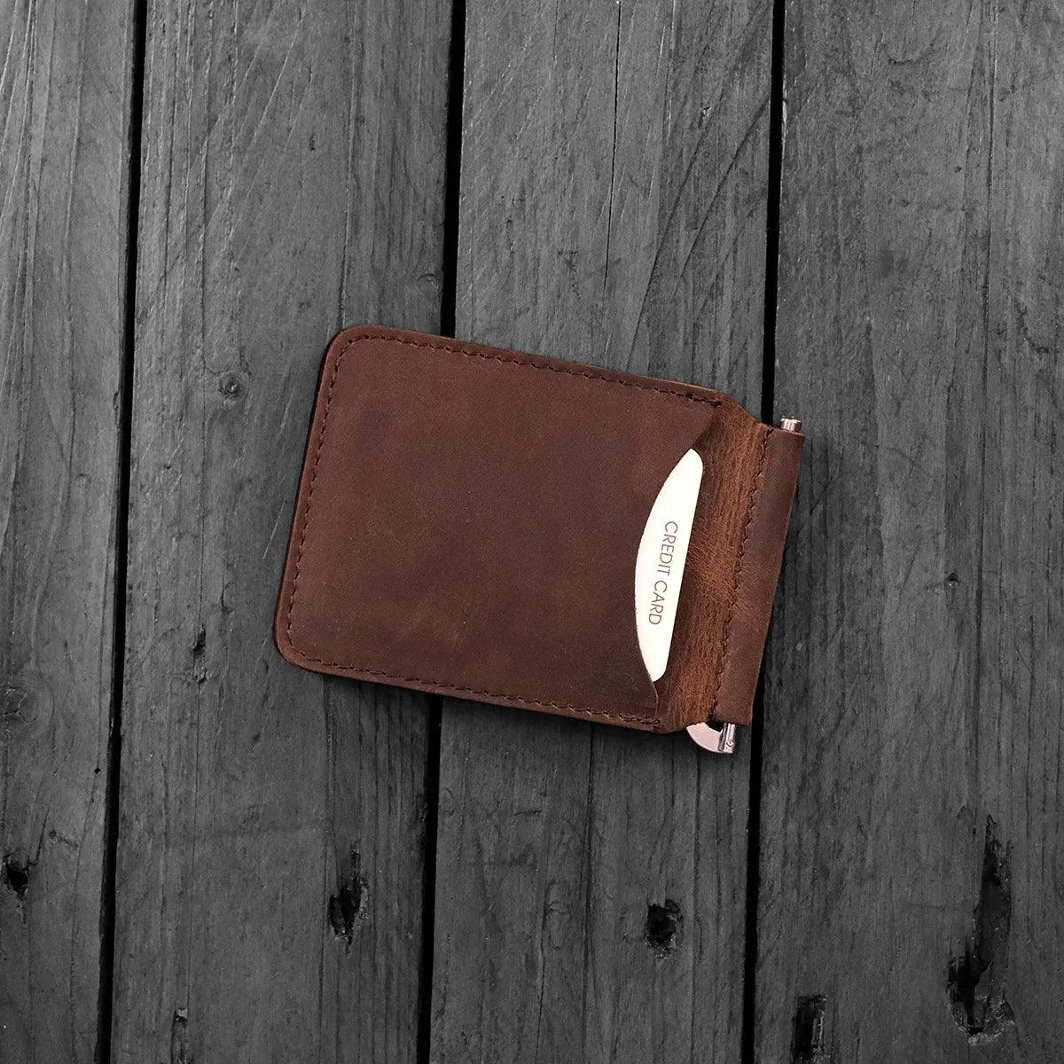 Hodica Larga - Genuine Leather Natural Money Clip Wallet