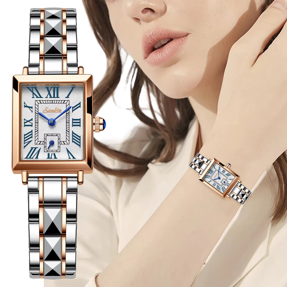 LIGE Brand  Women Watch Waterproof Roman Numeral Fashion Retro Classic Small Gold Ladies Watch Quartz Watches Montre Femme