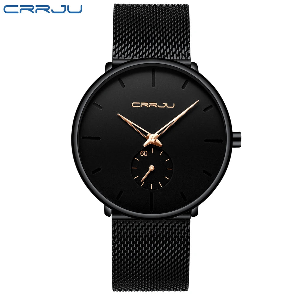 Fashion Mens Watches Top Brand Luxury Quartz Watch Men Casual Slim Mesh Steel Waterproof Sport Watch Relogio Masculino