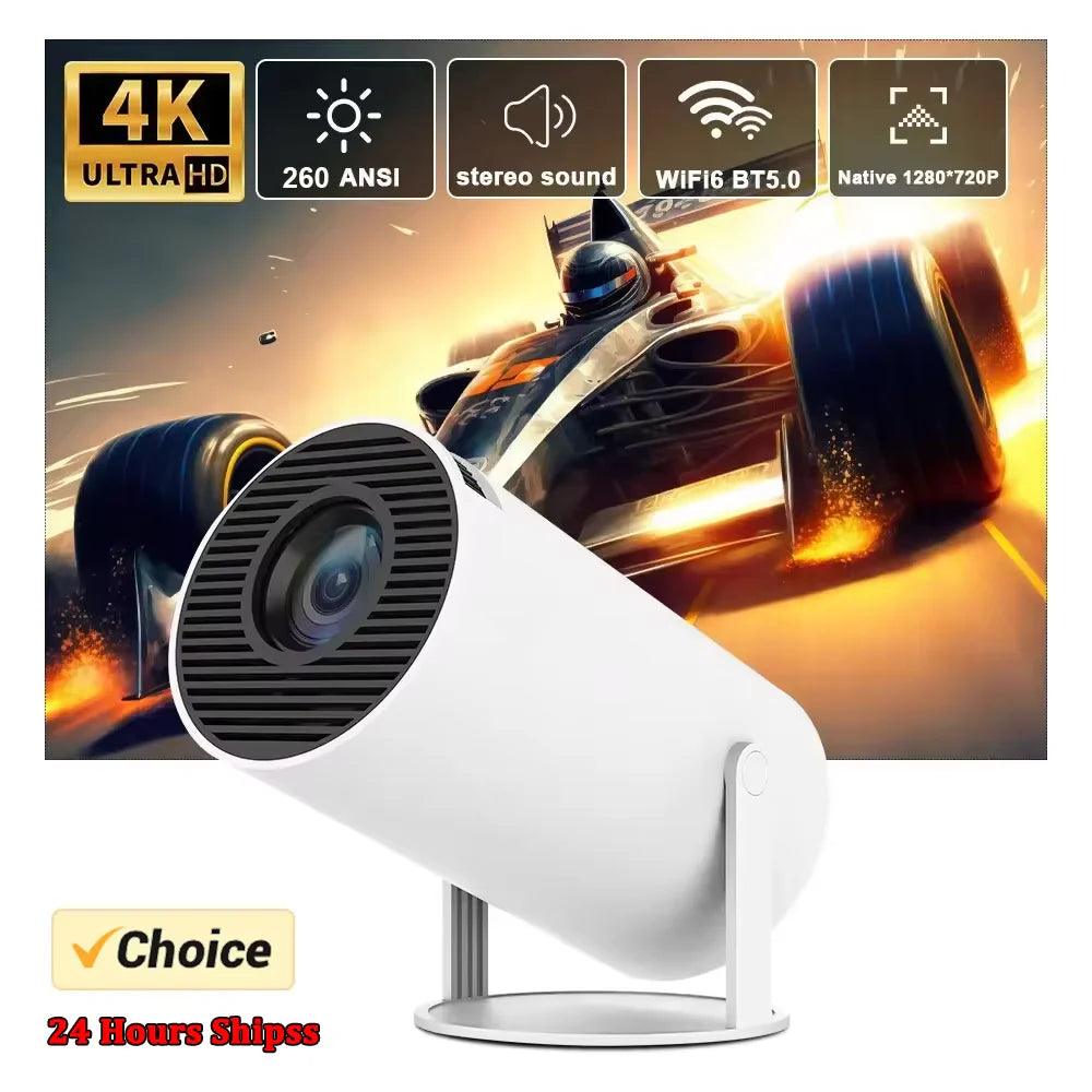 New 2024 4K Android 11 Dual Wifi6 200 ANSI Allwinner H713 BT5.0 1080P 1280*720P Home Cinema Outdoor Portable Projetor